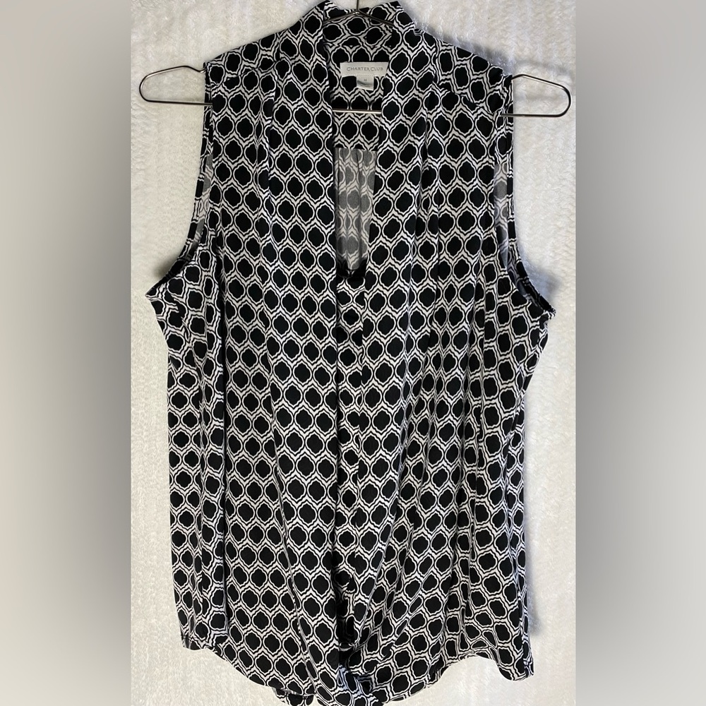 Charter Club sleeveless overlay top